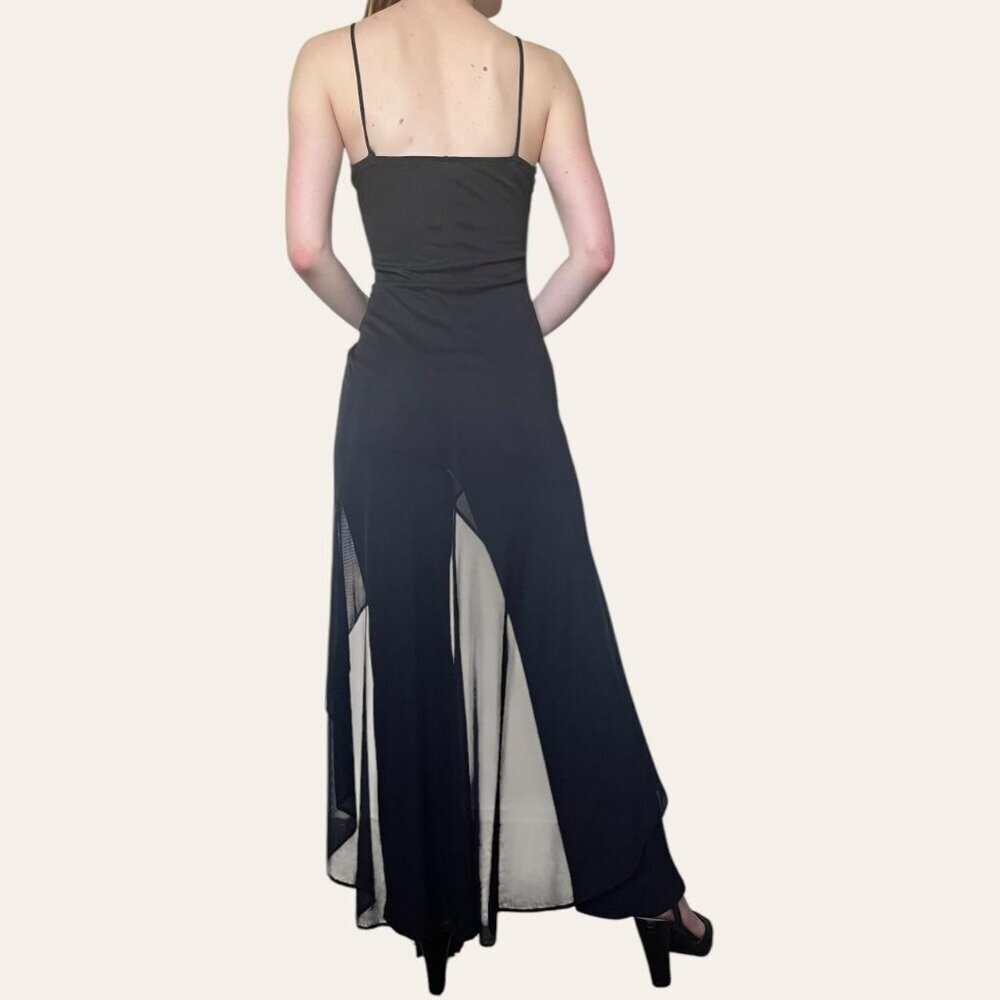 90s vintage draped pantsuit semi-formal dress Charlotte Russe XS/S - Picture 3 of 8